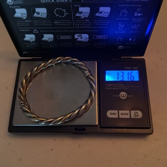 14k gold/sterling silver coiled bracelet - Picture 9 of 9